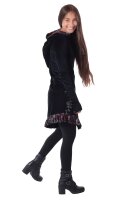 Elfenkleid mit Zipfelkapuze und Blumen Baumwollsamt Kleid Nr. 15 Schwarz XL