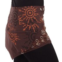 Bestickter Wickelrock Cacheur Minirock mit Zipfel Nr. 21 Braun
