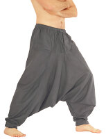 Haremshose, Aladinhose für Herren, Extralang Grau Einheitsgröße
