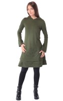 Elfenkleid aus Baumwolle mit Zipfelkapuze Nr. 186 Grün L