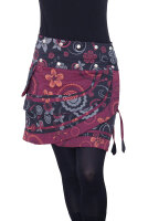 Damen Wickelrock mit Blumen und femininem Muster Nr. 182 Schwarz