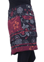 Damen Wickelrock mit Blumen und femininem Muster Nr. 182 Schwarz