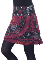 Damen Wickelrock mit Blumen und femininem Muster Nr. 182 Schwarz