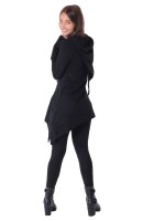 Longshirt Tunika aus leichter Baumwolle mit Zipfelkapuze, Elfentunika Nr. 60 Schwarz M