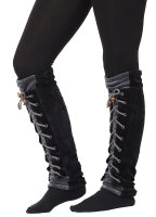 Stulpen Beinstulpen aus Samt mit Schnürung,...