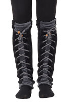 Stulpen Beinstulpen aus Samt mit Schnürung,...