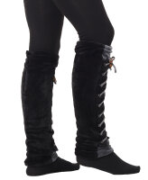 Stulpen Beinstulpen aus Samt mit Schnürung, Beinwärmer Nr. 28