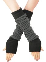 Zweifarbige Armstulpen aus gerafftem Fleece mit...