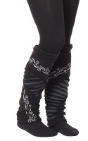 Stulpen Beinstulpen Patchwork für Damen, Beinwärmer Nr. 26 Schwarz