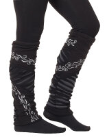 Stulpen Beinstulpen Patchwork für Damen, Beinwärmer Nr. 26 Schwarz