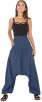 Haremshose für Herren, Aladinhose mit mitteltiefem Schritt unisex Blau Einheitsgröße