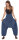 Haremshose für Herren, Aladinhose mit mitteltiefem Schritt unisex Blau Einheitsgröße