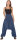 Haremshose für Herren, Aladinhose mit mitteltiefem Schritt unisex Blau Einheitsgröße