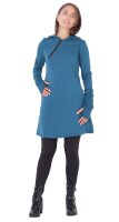 Sweat-Kleid mit Kapuze Einfarbig dr17