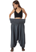 Extragroße Haremshose XXL Aladinhose für Damen und Herren Grau