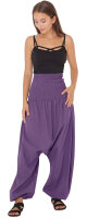 Haremshose für Herren, Aladinhose mit mitteltiefem Schritt unisex Lila Einheitsgröße