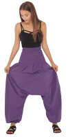 Haremshose für Herren, Aladinhose mit mitteltiefem Schritt unisex Lila Einheitsgröße