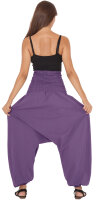 Haremshose für Herren, Aladinhose mit mitteltiefem Schritt unisex Lila Einheitsgröße