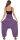 Haremshose für Herren, Aladinhose mit mitteltiefem Schritt unisex Lila Einheitsgröße