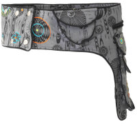 Goa Gürteltasche bedruckt und bestickt, Om Hüfttasche Nr. 20 Grau