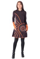 Alternatives Kapuzenkleid aus Baumwolle, Goa Kleid Nr. 77 Braun L