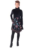 Kleid aus Baumwollsamt mit Kragen Nr. 20 Schwarz L