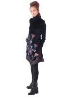 Kleid aus Baumwollsamt mit Kragen Nr. 20 Schwarz L