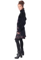 Kleid aus Baumwollsamt mit Kragen Nr. 20 Schwarz L