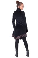 Kleid aus Baumwollsamt mit Kragen Nr. 20 Schwarz L