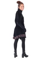 Kleid aus Baumwollsamt mit Kragen Nr. 20 Schwarz L