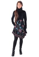 Kleid aus Baumwollsamt mit Kragen Nr. 20 Schwarz L