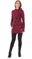 Kapuzenpullover-Kleid Hoodie Zweifarbig dr21 Rot L