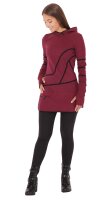 Kapuzenpullover-Kleid Hoodie Zweifarbig dr21 Rot L