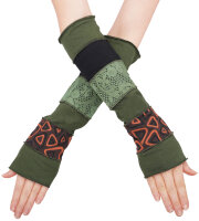 Patchwork Armstulpen, mehrfarbige Pulswärmer mit...