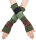 Patchwork Armstulpen, mehrfarbige Pulswärmer mit Spitze hw11 Grün