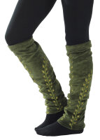 Beinstulpen aus Samt, Stulpen mit Blätter-Ranken LW14