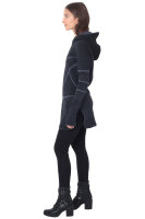 Kapuzenpullover-Kleid Hoodie Zweifarbig dr21 Schwarz L