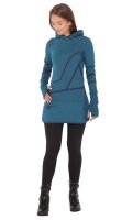 Kapuzenpullover-Kleid Hoodie Zweifarbig dr21 Blau L