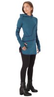 Kapuzenpullover-Kleid Hoodie Zweifarbig dr21 Blau L