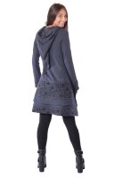 Elfenkleid aus Baumwolle mit Zipfelkapuze Nr. 186 Grau M