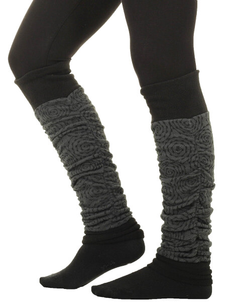 Schöne Beinstulpen aus Fleece mit verspieltem Muster LW35